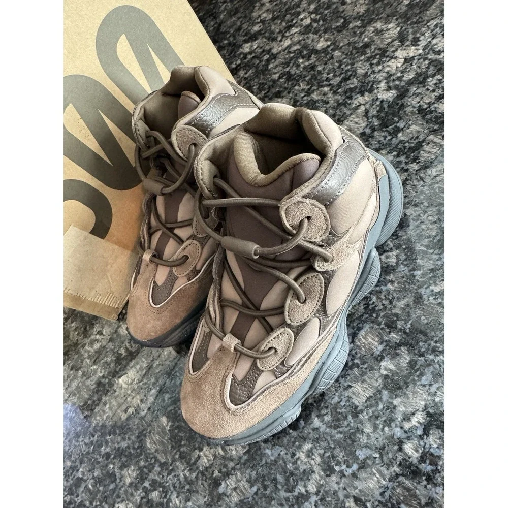 Adidas Yeezy 500 High Taupe Black GX4553 Mens 5.5 Womens 6.5 Suede Sneakers